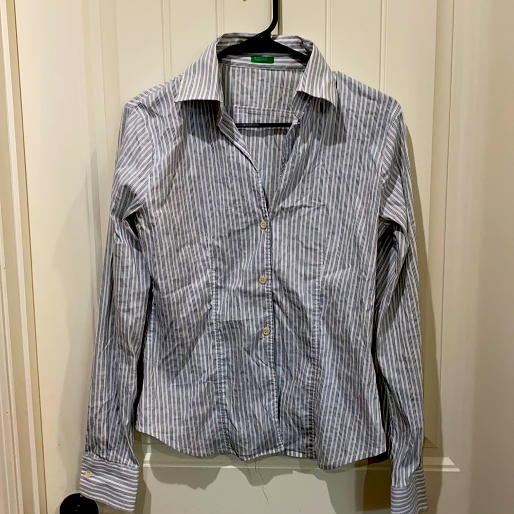 United Of Benetton French Cuff Shirt Medium